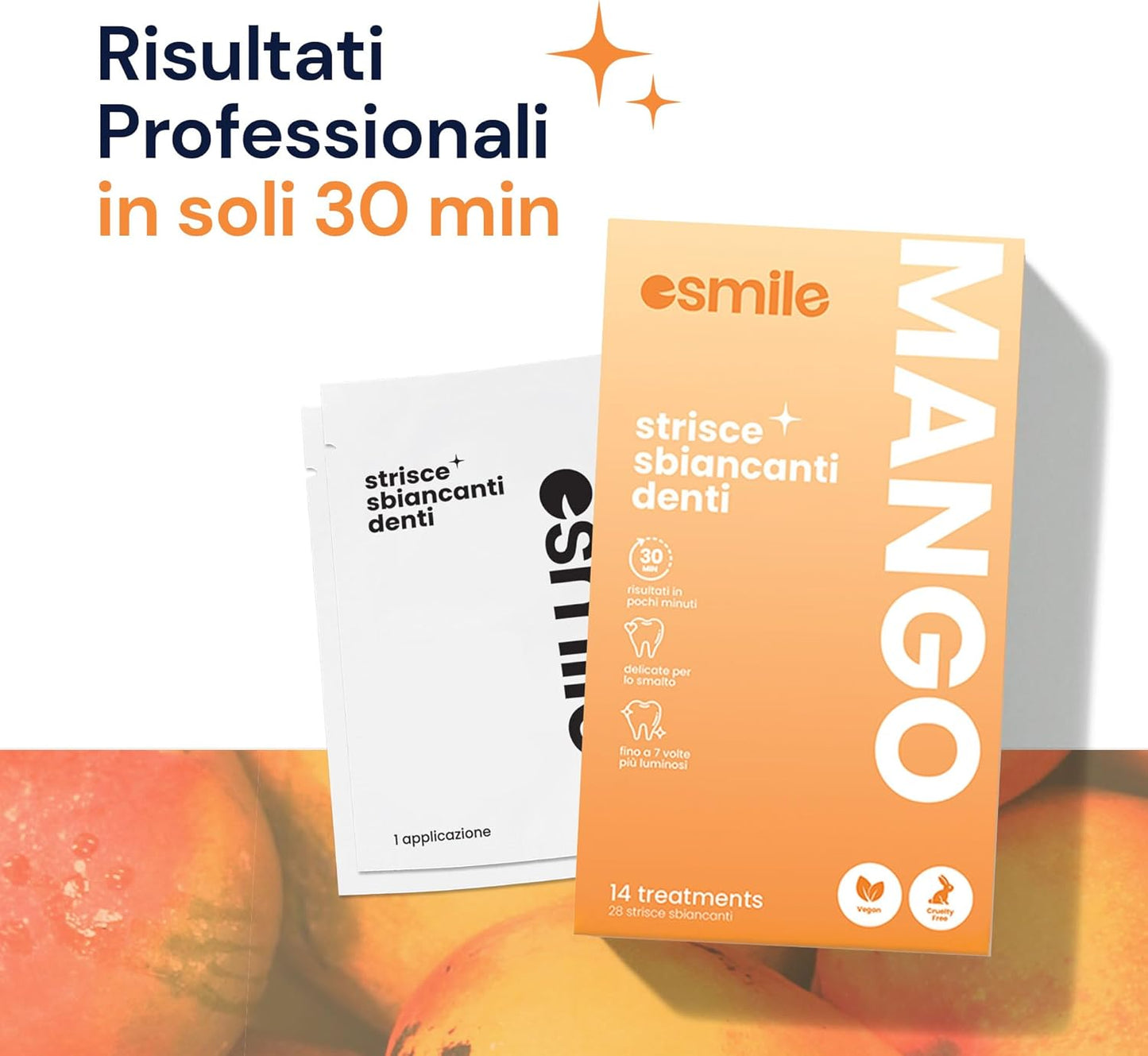 Dental Whitening Strips / Pack of 14 Mango Flavored Teeth Whitening Strips - Esmile