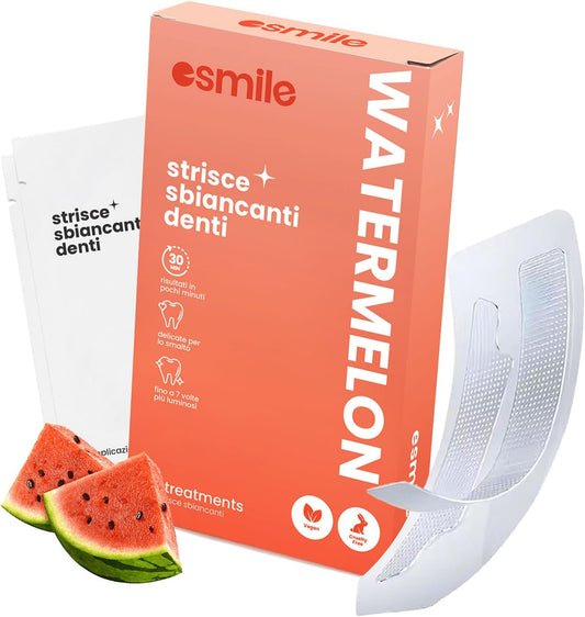 Bandes Blanchissantes Dents Saveur Pastèque – Whitening Strips Pour Blanchiment Dentaire Professionnel À Domicile – Kit 14 Bandes Ultra-Adhésives Pour Un Sourire Éclatant
