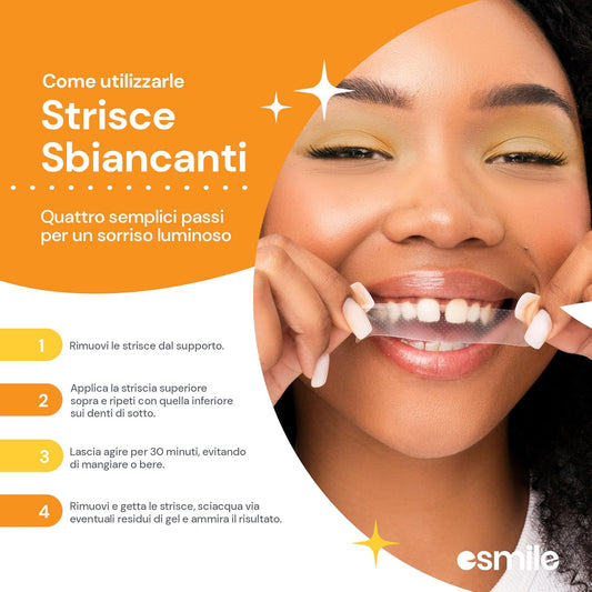 Dental Whitening Strips / Pack of 14 Mango Flavored Teeth Whitening Strips - Esmile