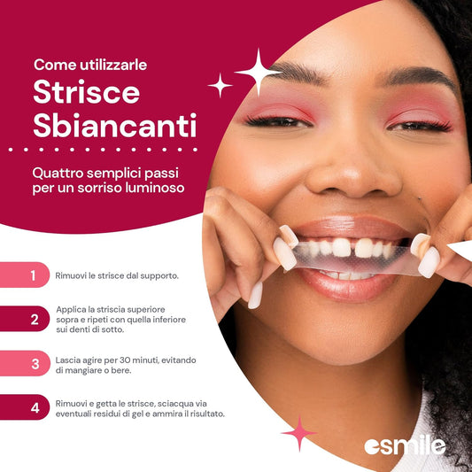 Dental Whitening Strips / Pack of 14 Red Velvet Flavored Teeth Whitening Strips - Esmile