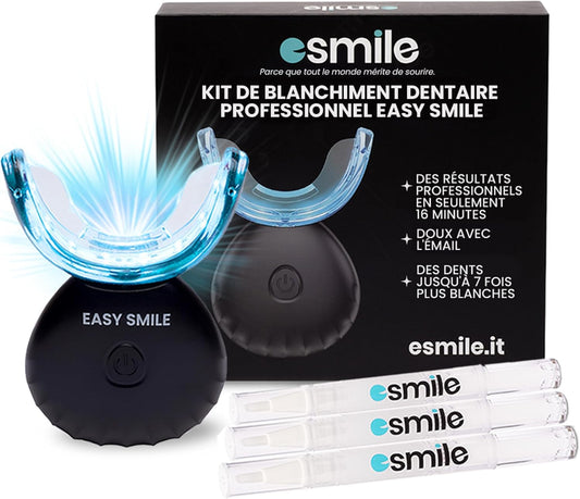 UPSHELL Easy Smile Professional Dental Whitening Kit | Device with LED Lamp 32x + 3 Whitening Gels | Removes Deep Spots | Safe and Painless Treatment at Home